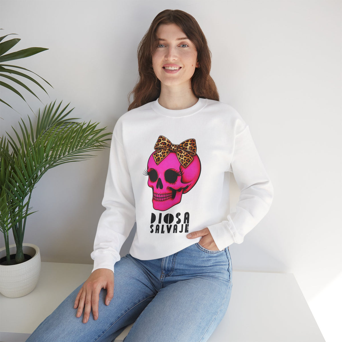 Diosa Salvaje Pink Skull Sweatshirt