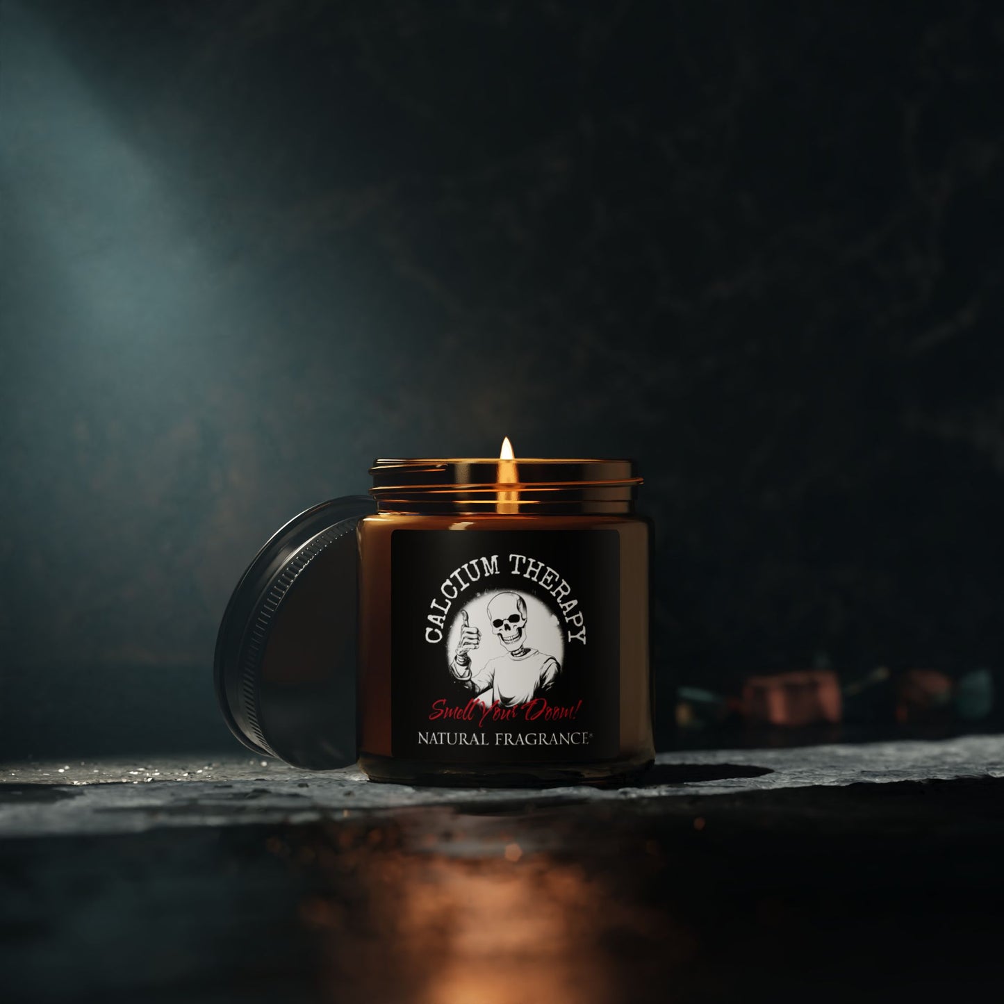 Calcium Therapy Scented Soy Candle — Amber Jar (Natural Fragrance)