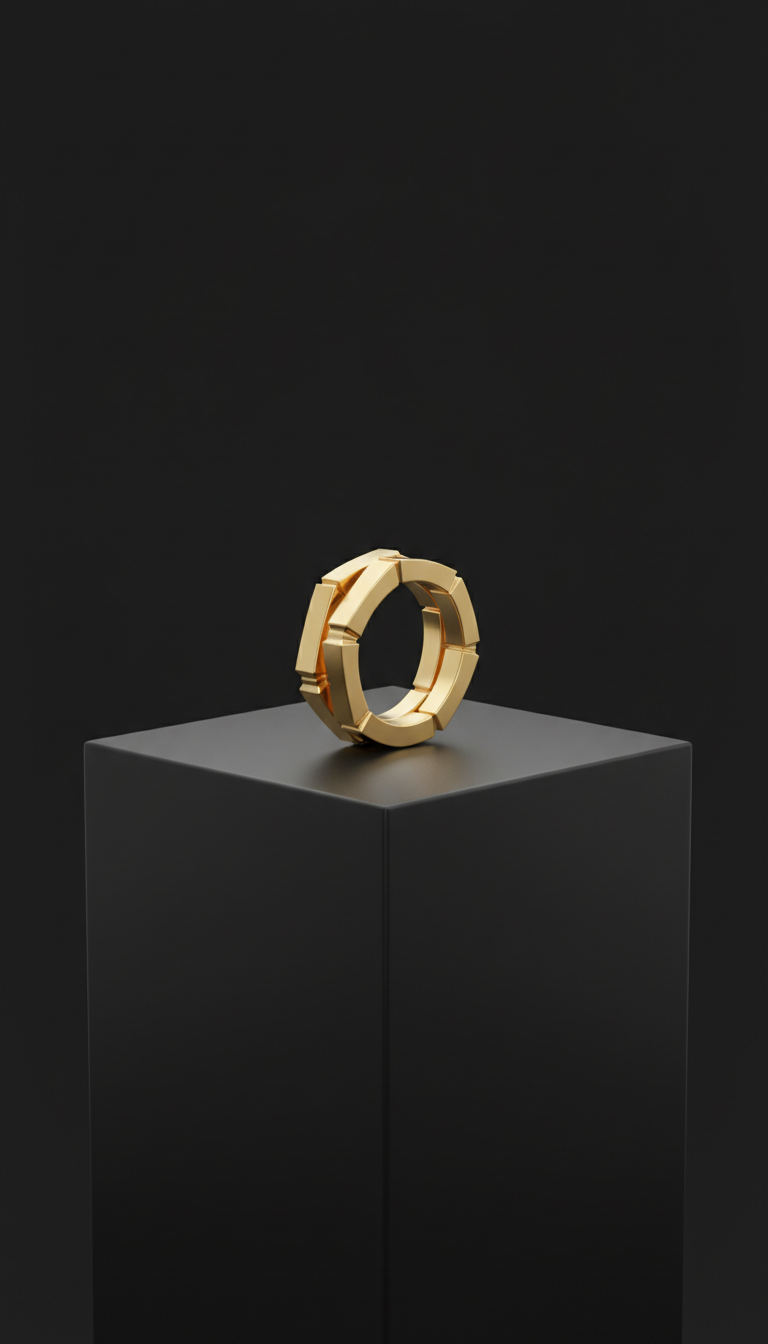 Vermeil gold angular ring