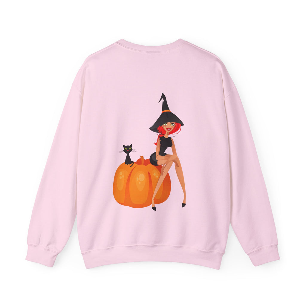 Witch & Pumpkin Sweatshirt - "Beware of Black Cats, Pumpkins & Me!" Halloween CrewneckSweatshirts