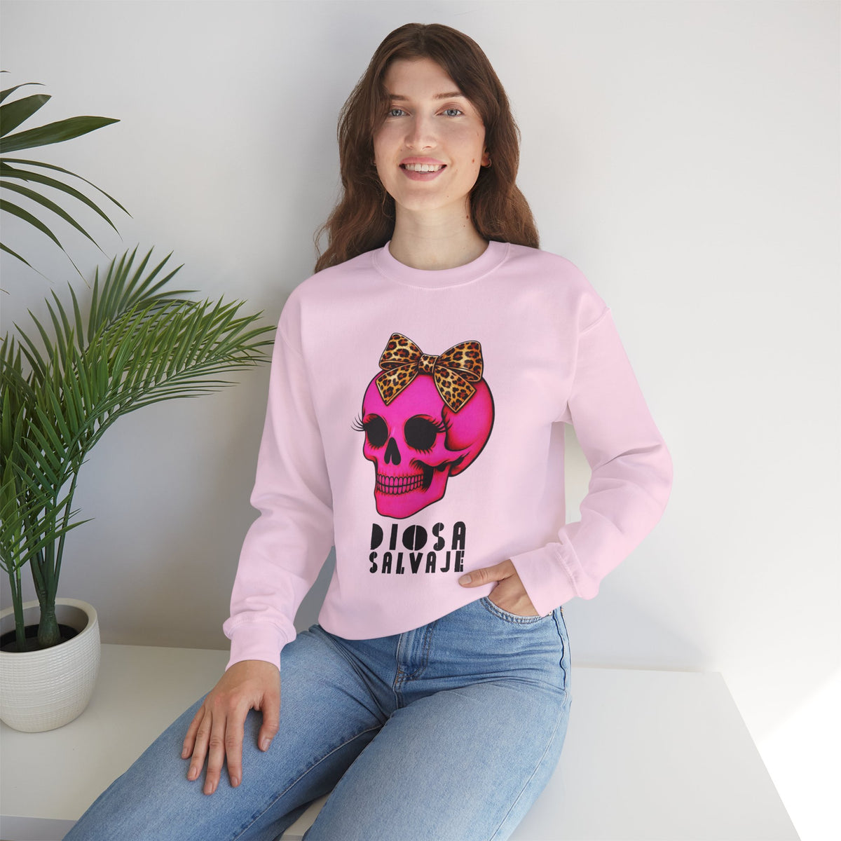 Diosa Salvaje Pink Skull Sweatshirt