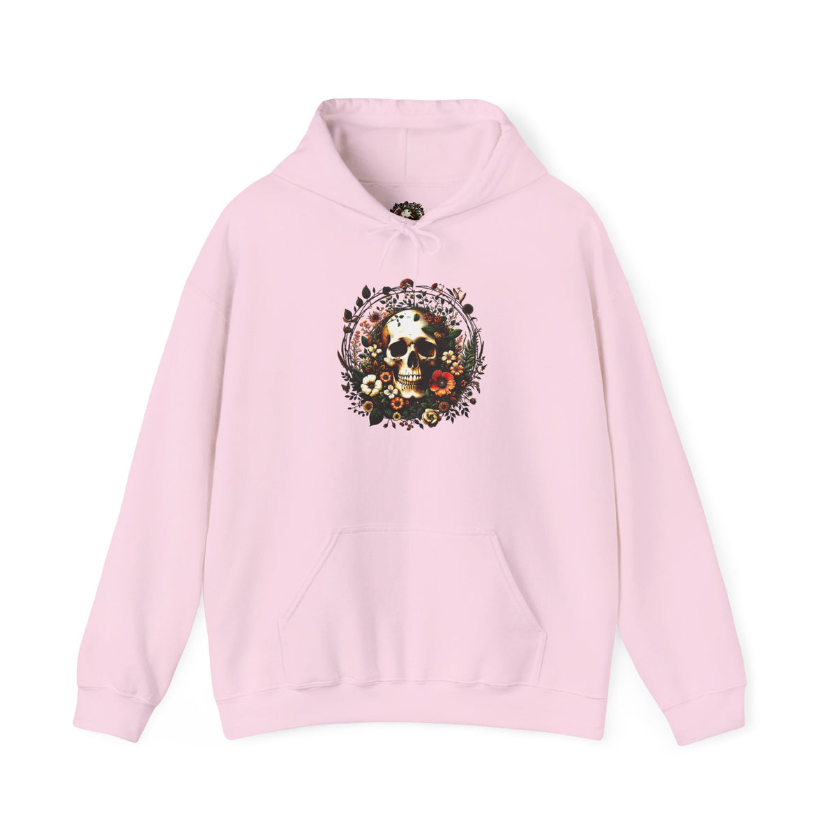 Skull & Flowers Hoodie — "C'est la Mort" Vintage Gothic Pullover