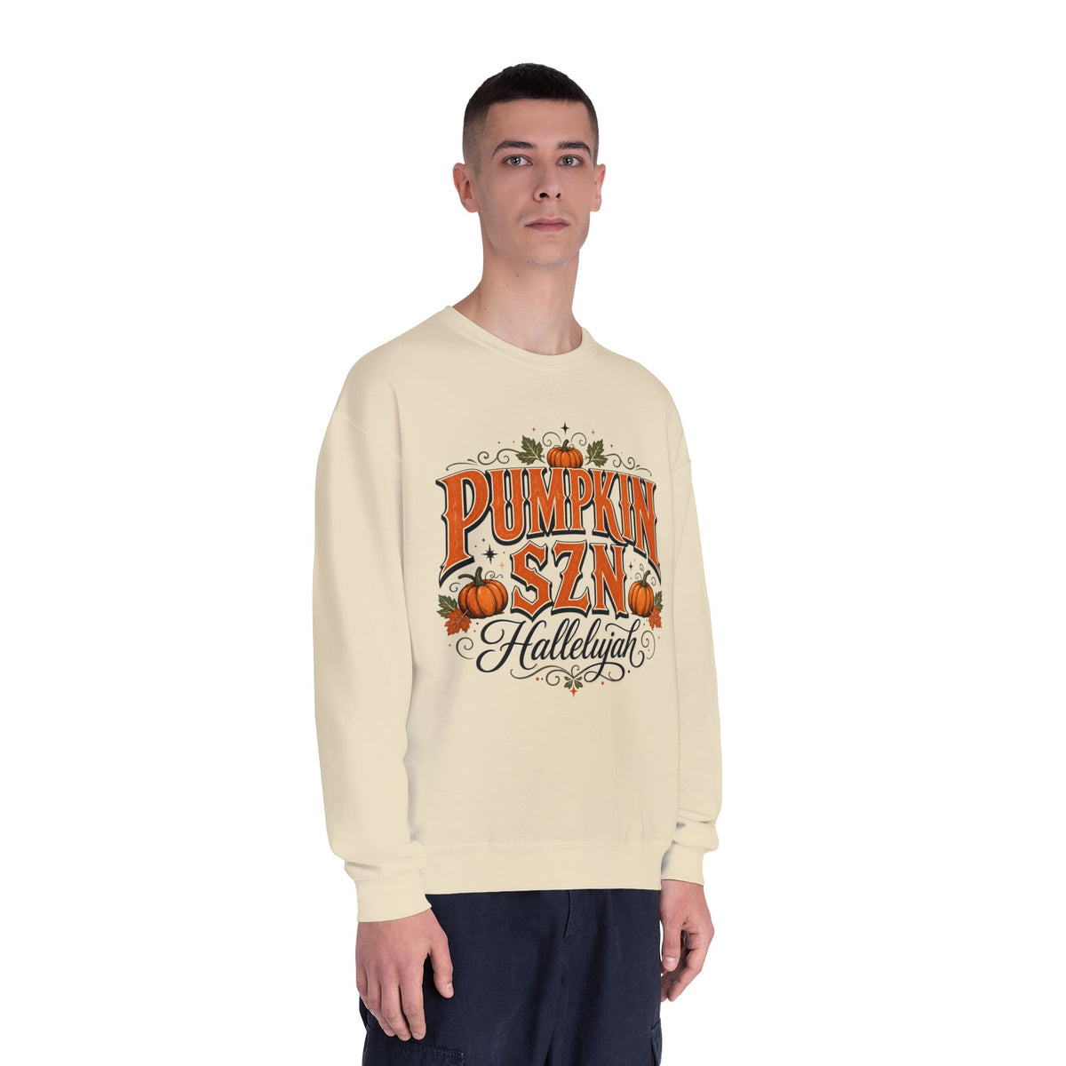 Crewneck Sweatshirt — Pumpkin Szn Hallelujah Fall Graphic Pullover