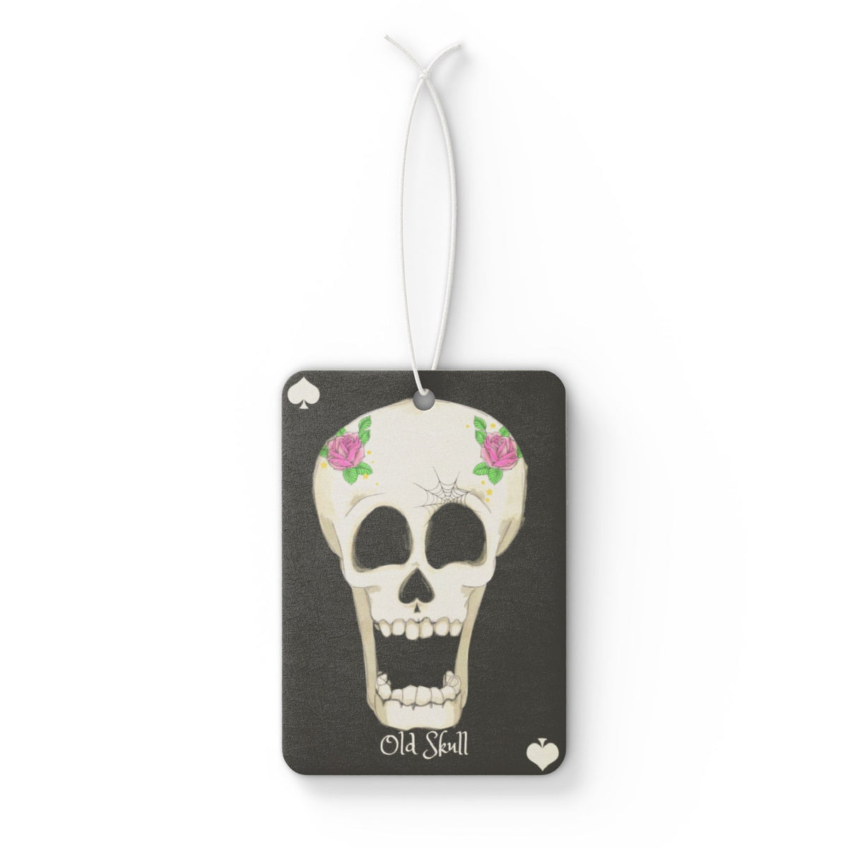 Skull Car Air Freshener — 'Old Skull' Floral Day of the Dead Scented Tag