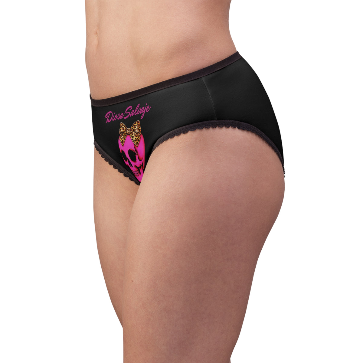 Diosa Salvaje Pink Skull Leopard Bow Women's Briefs