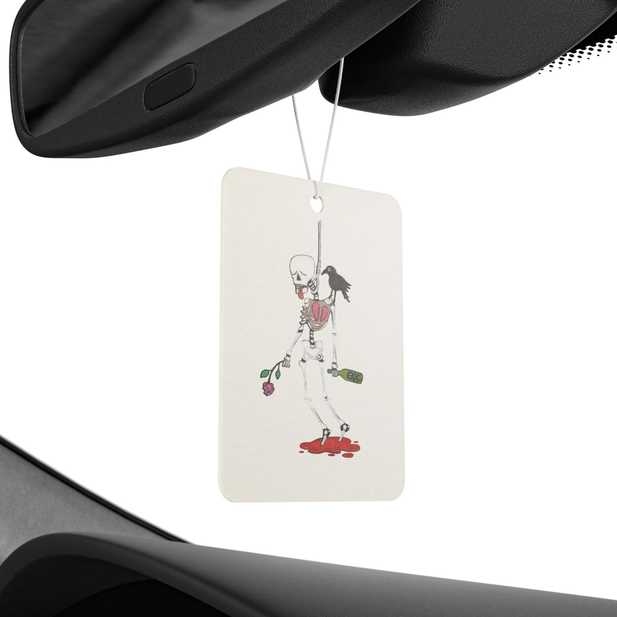 Car Air Freshener — Cute Skeleton Halloween Illustration Hanging Air Freshener