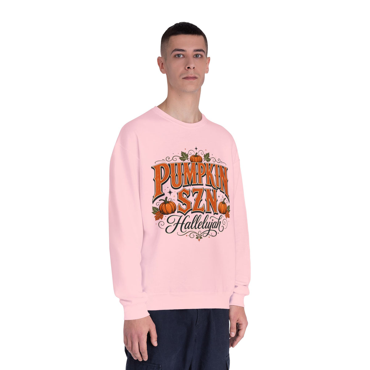 Crewneck Sweatshirt — Pumpkin Szn Hallelujah Fall Graphic Pullover