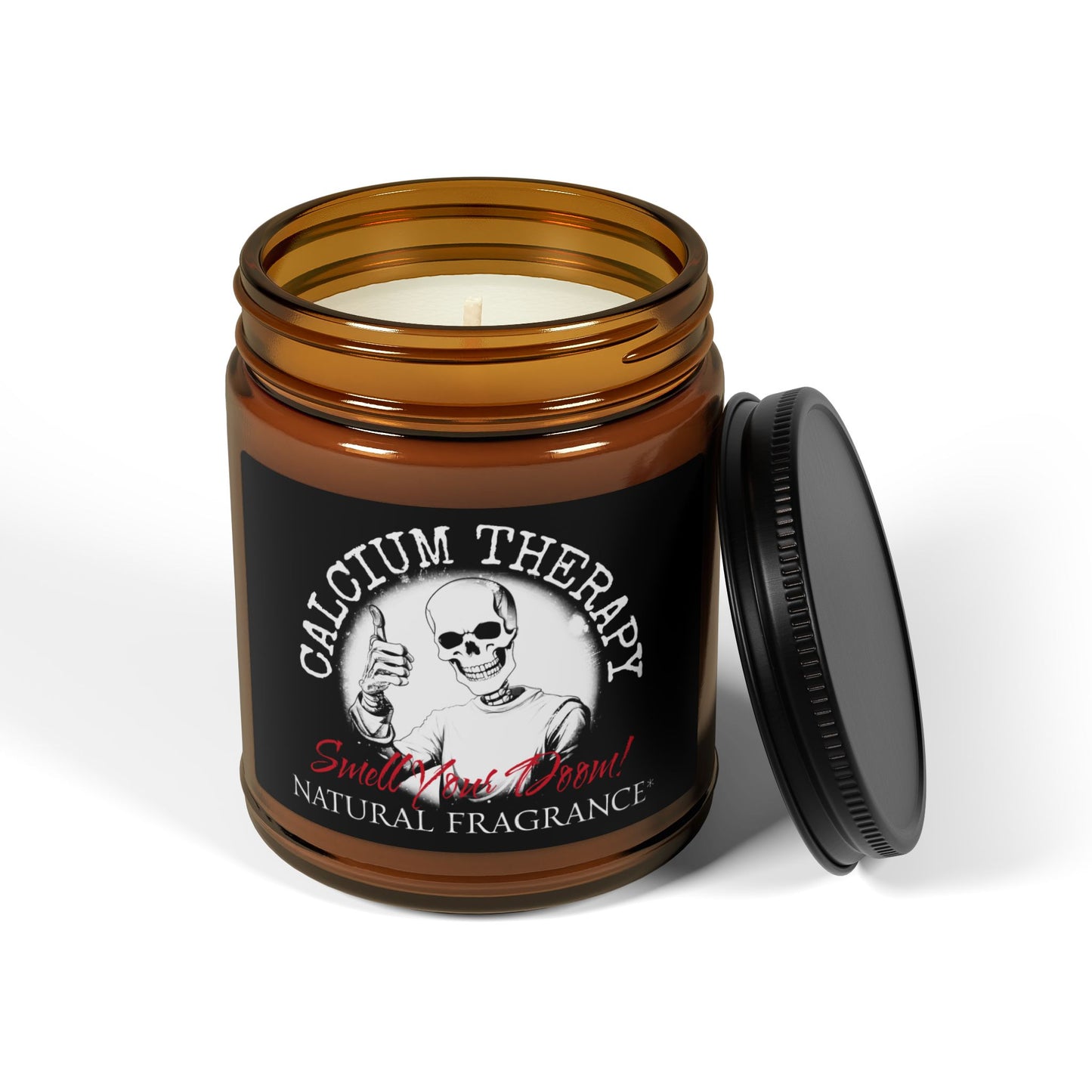 Calcium Therapy Scented Soy Candle — Amber Jar (Natural Fragrance)