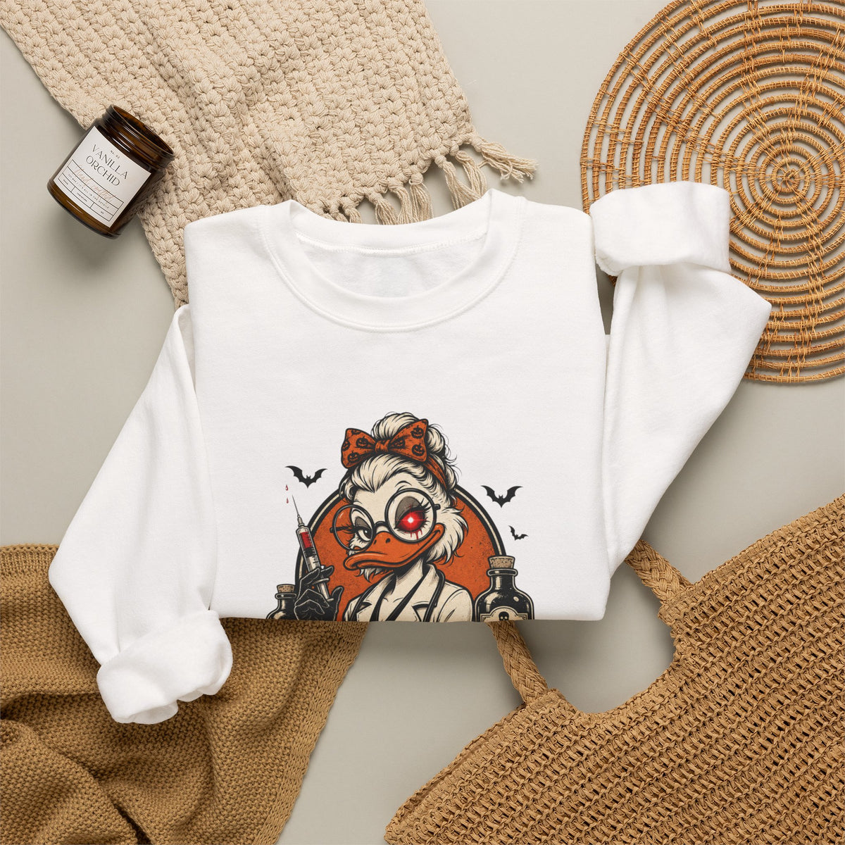Ducktress Halloween Sweatshirt — "Trust Me I Am a Ducktress" Graphic Crewneck