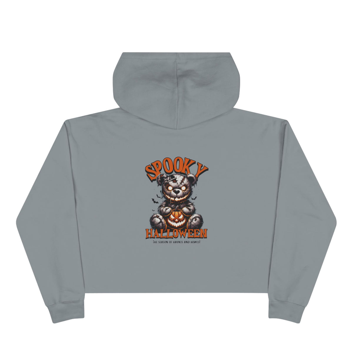 Spooky Halloween Cat Crop Hoodie