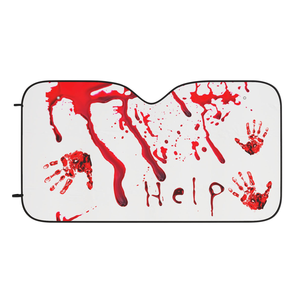 Car Sun Shade - Bloody 'Help' Horror Halloween Windshield Cover