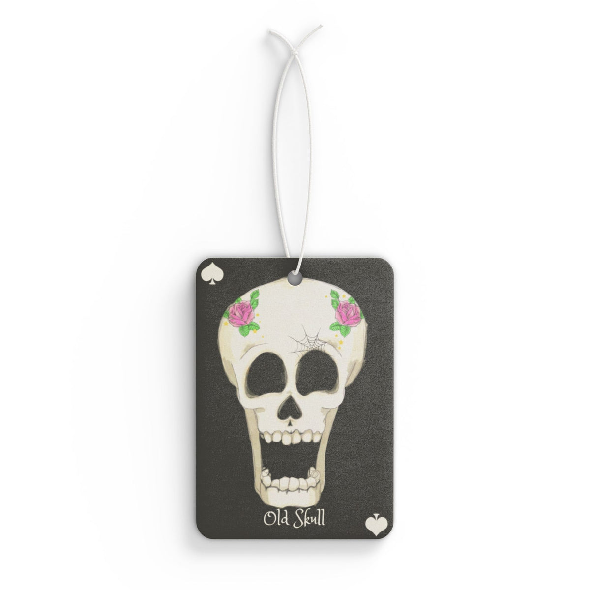 Skull Car Air Freshener — 'Old Skull' Floral Day of the Dead Scented Tag