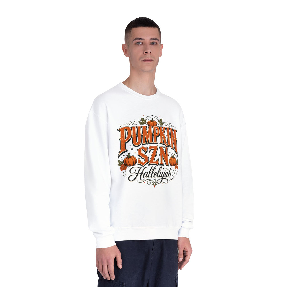 Crewneck Sweatshirt — Pumpkin Szn Hallelujah Fall Graphic Pullover