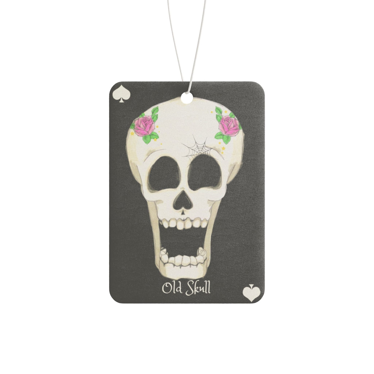Skull Car Air Freshener — 'Old Skull' Floral Day of the Dead Scented Tag