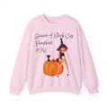 Witch & Pumpkin Sweatshirt - "Beware of Black Cats, Pumpkins & Me!" Halloween CrewneckSweatshirts