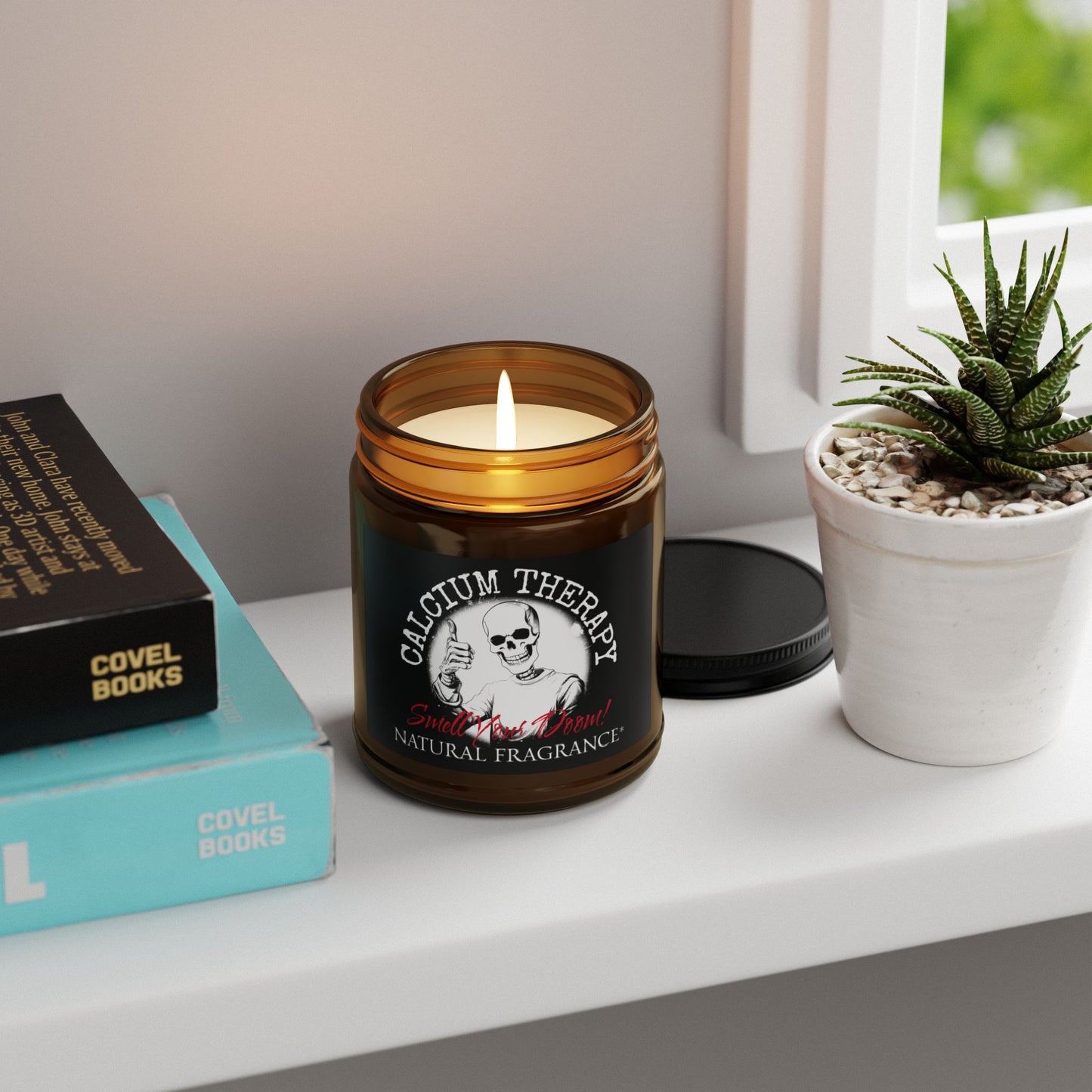 Calcium Therapy Scented Soy Candle — Amber Jar (Natural Fragrance)
