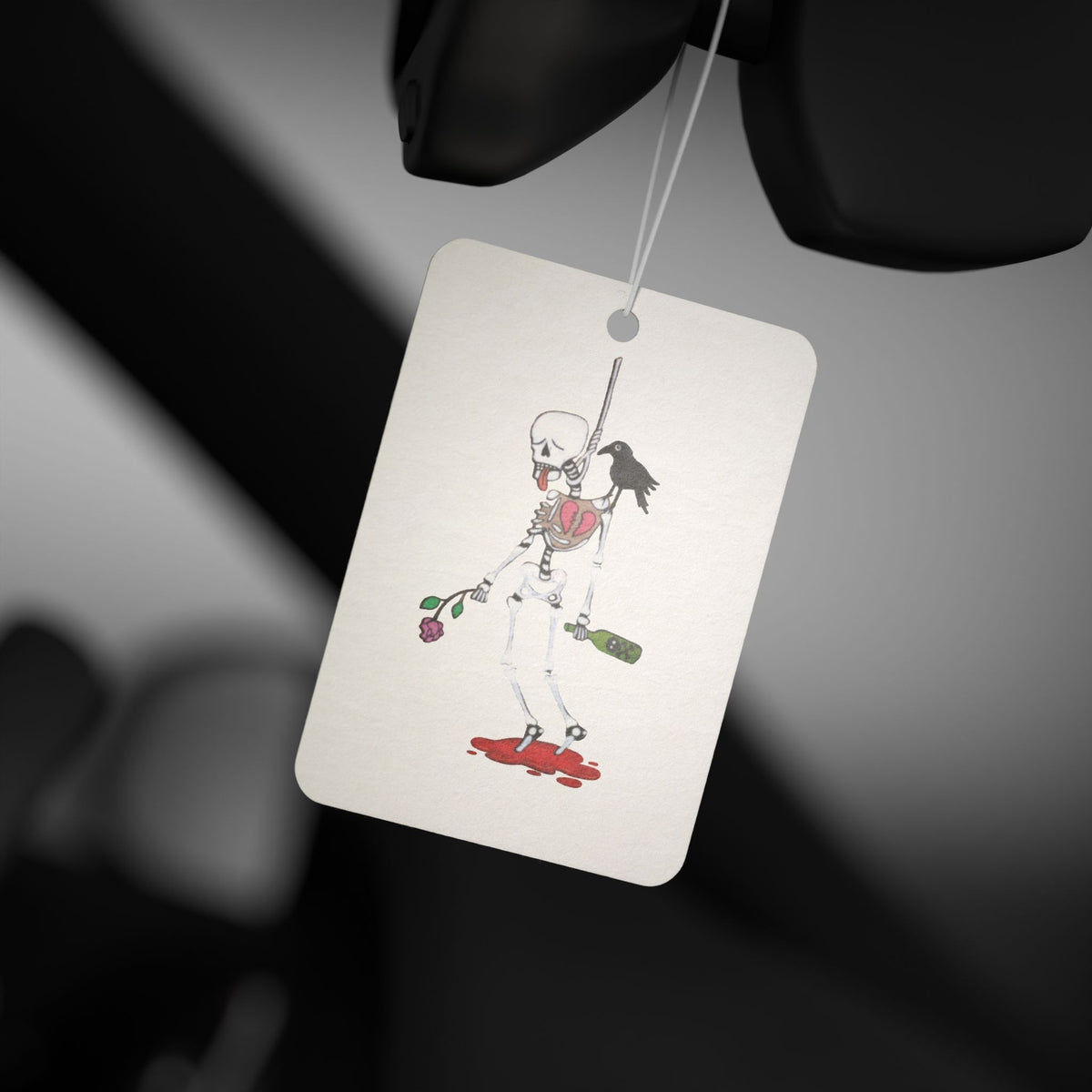 Car Air Freshener — Cute Skeleton Halloween Illustration Hanging Air Freshener