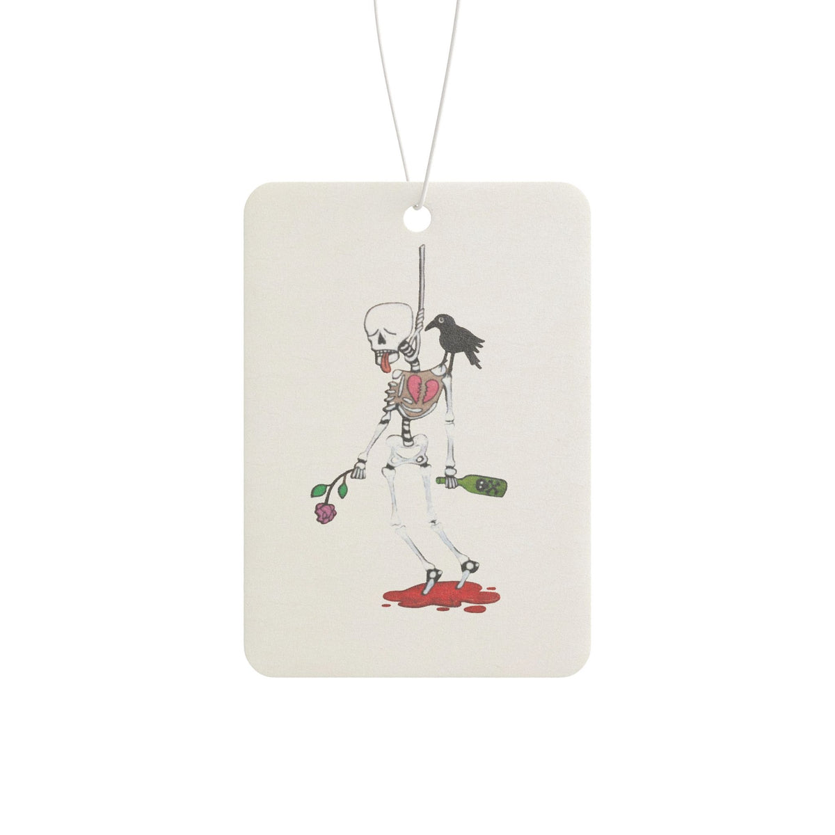 Car Air Freshener — Cute Skeleton Halloween Illustration Hanging Air Freshener