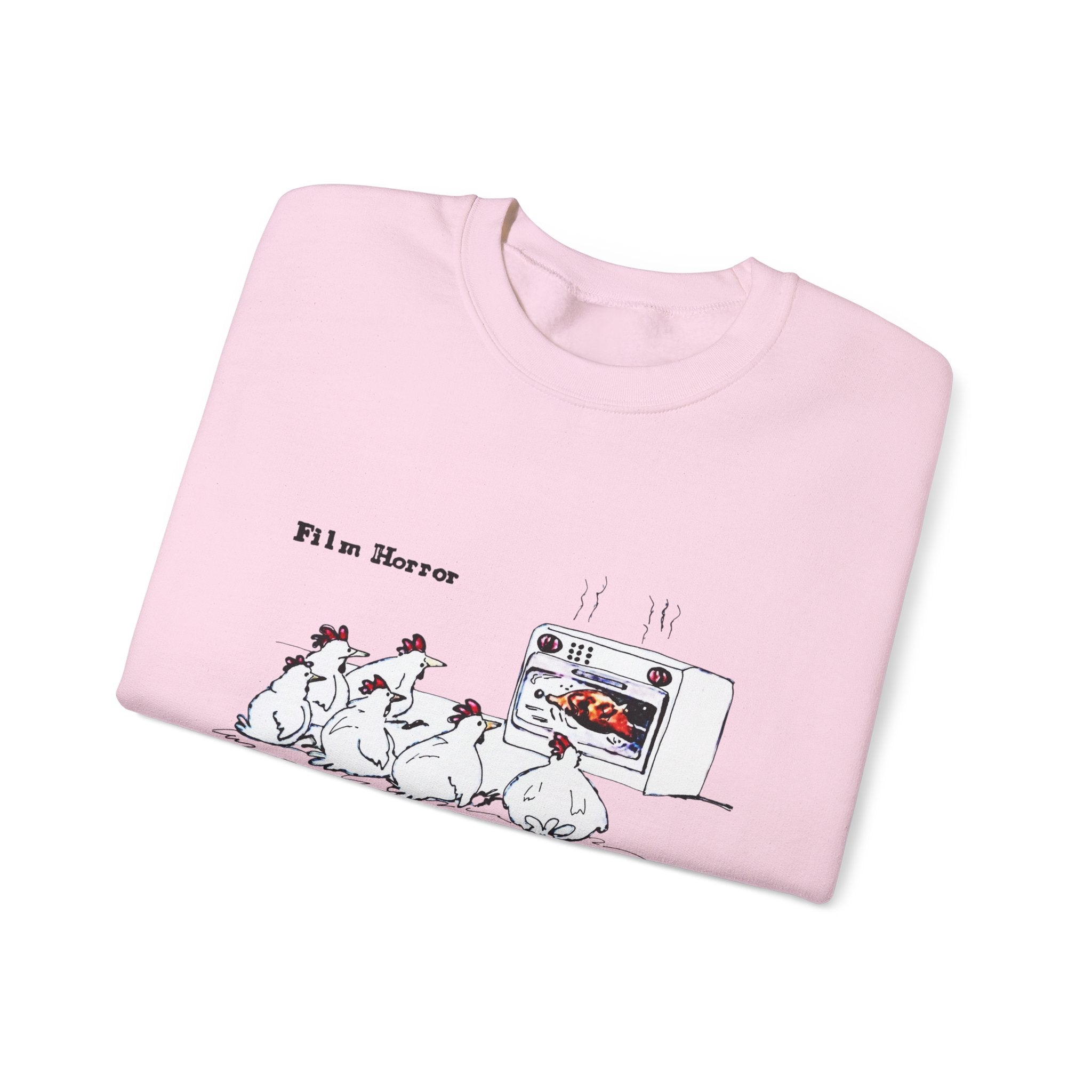 Crewneck Sweatshirt — 'Film Horror' Roast Chicken Oven Illustration