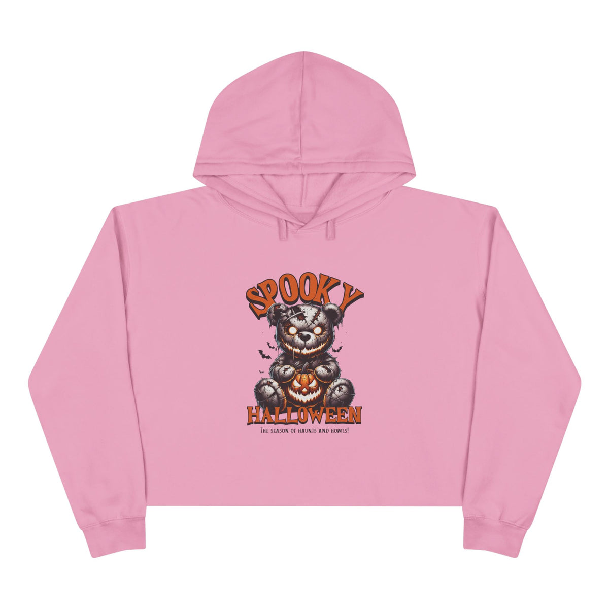 Spooky Halloween Cat Crop Hoodie