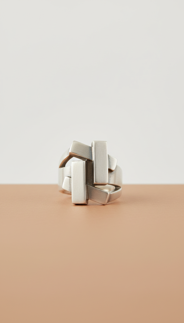 Sterling Silver Geometric Ring