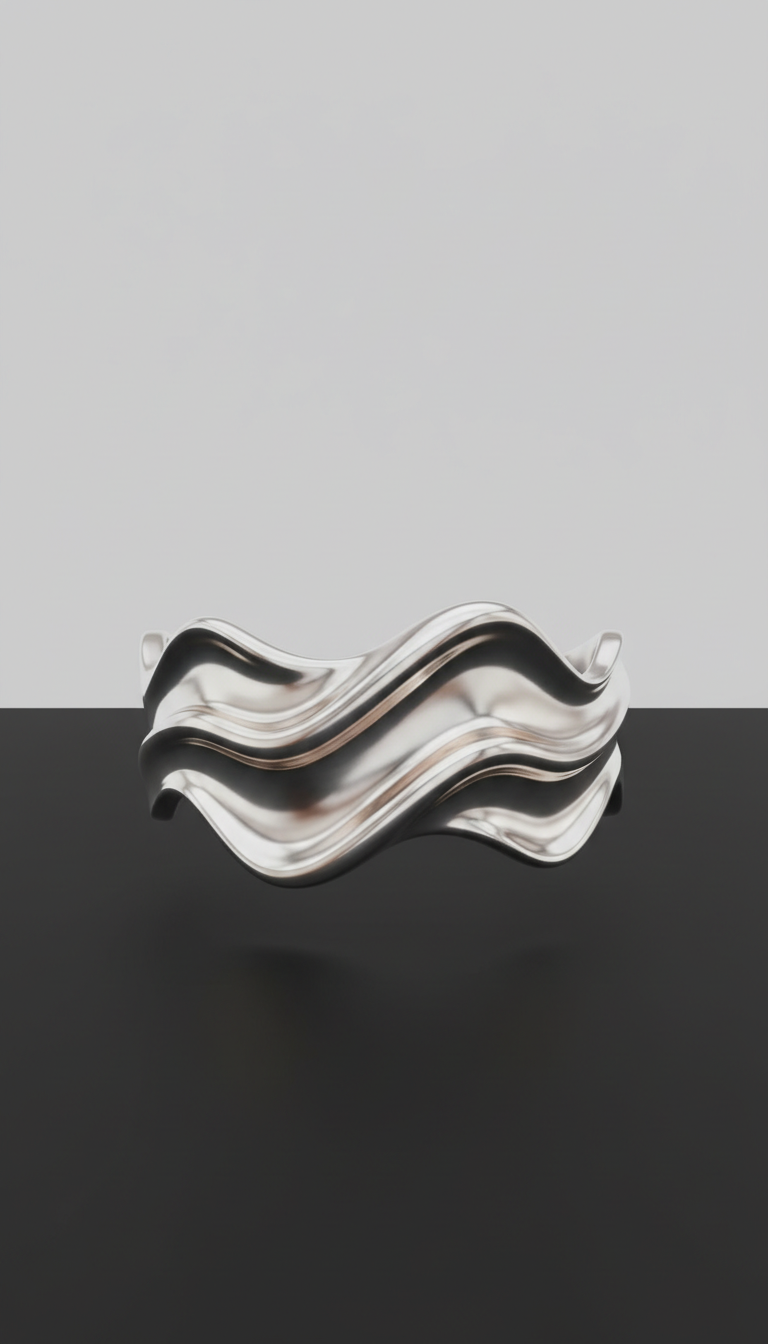 Sculpted silver cuff bracelet