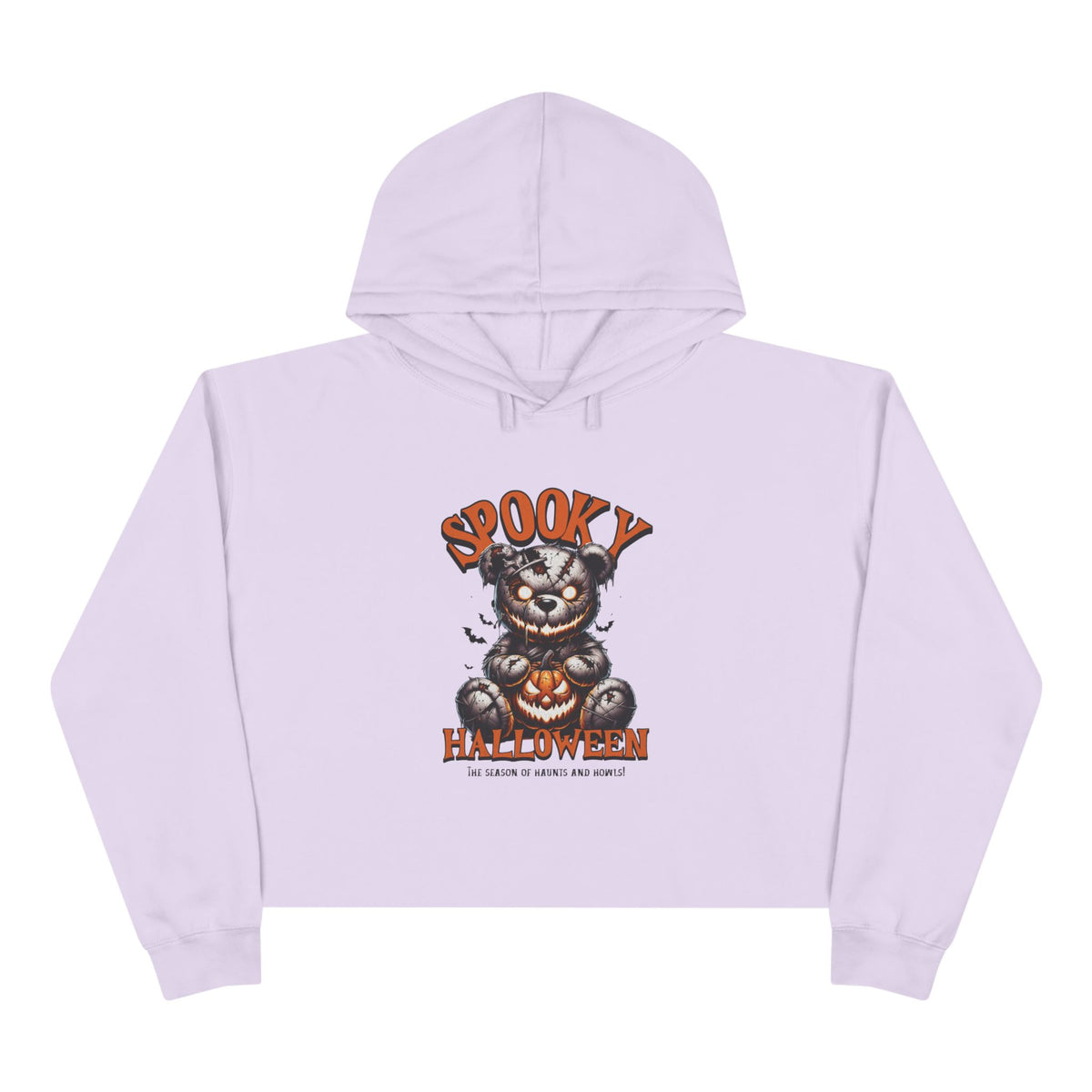 Spooky Halloween Cat Crop Hoodie