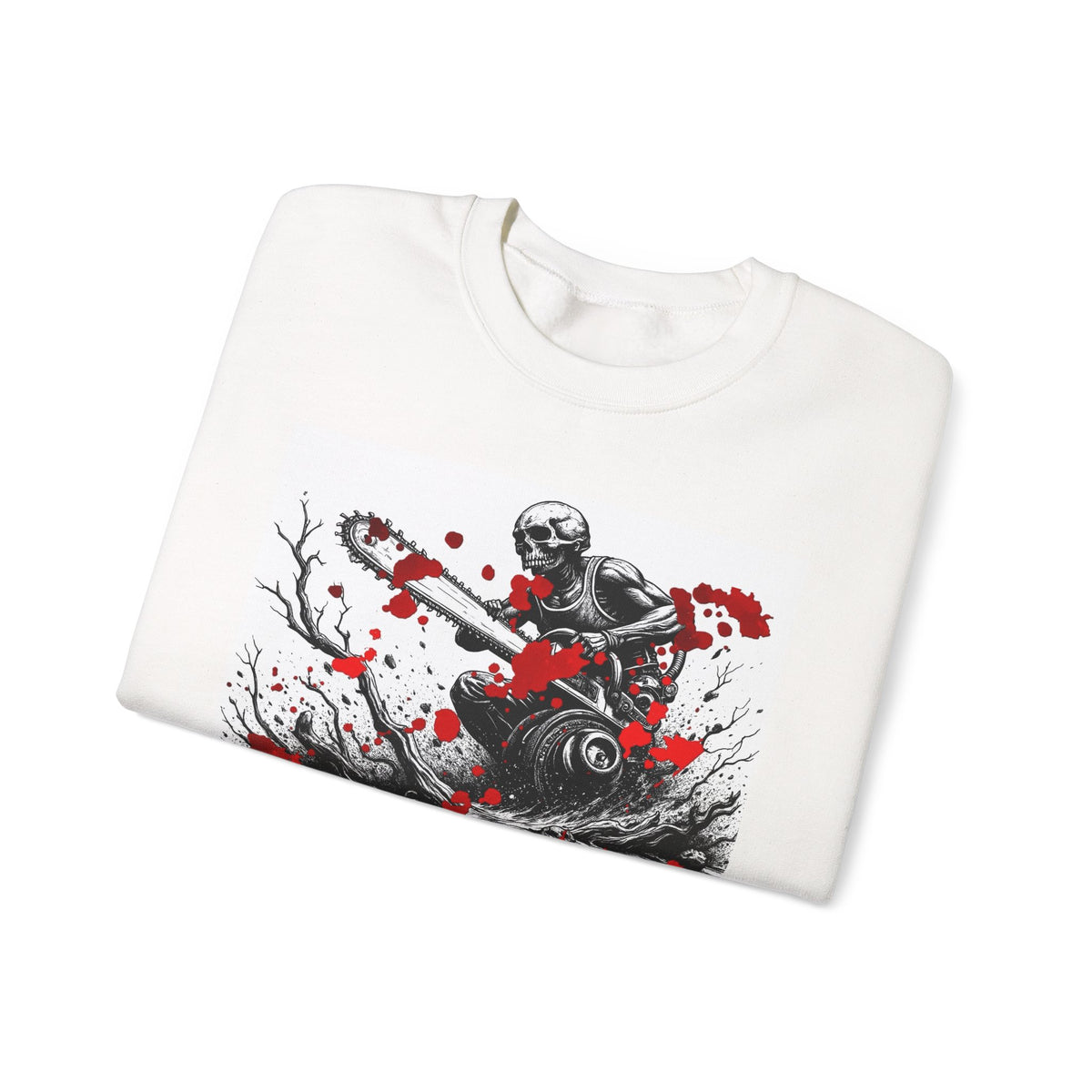 Chainsaw Grim Reaper Sweatshirt — "Only Chainsaw Vibes" Horror Crewneck