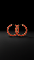 Vermilion Edge Hoop Earrings