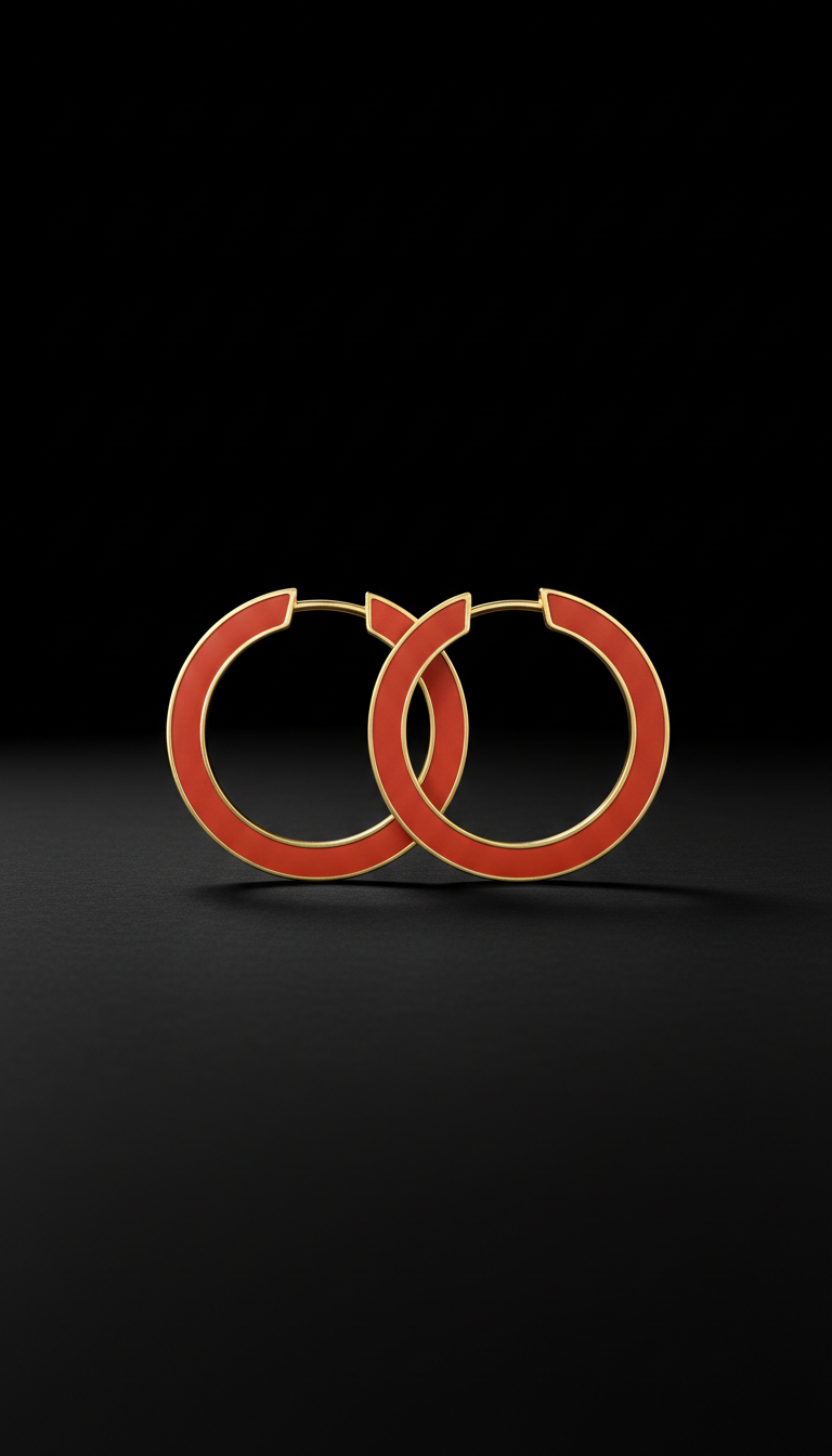 Vermilion Edge Hoop Earrings
