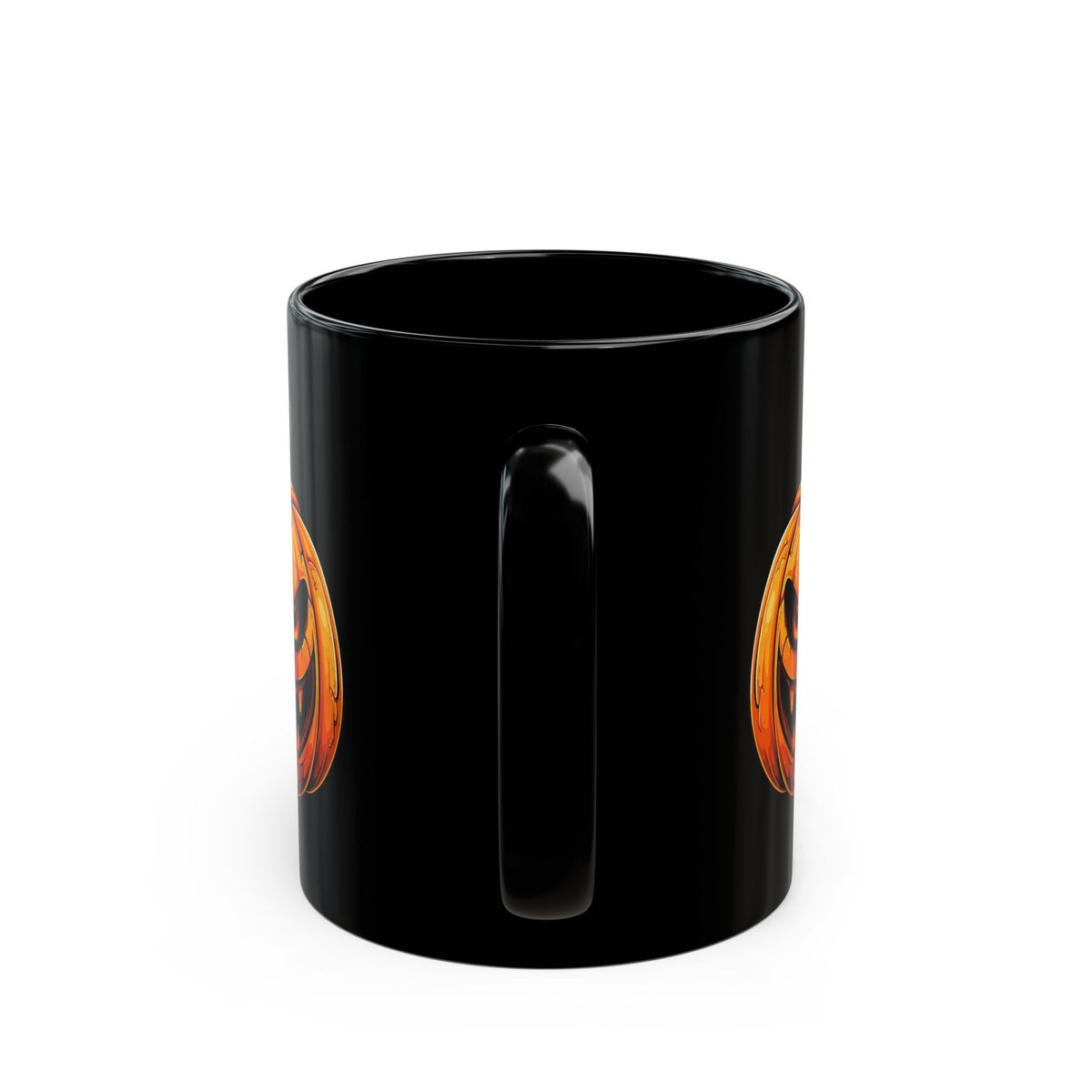 Halloween Jack-O'-Lantern Black Mug - Spooky Pumpkin Coffee Cup (11oz, 15oz)