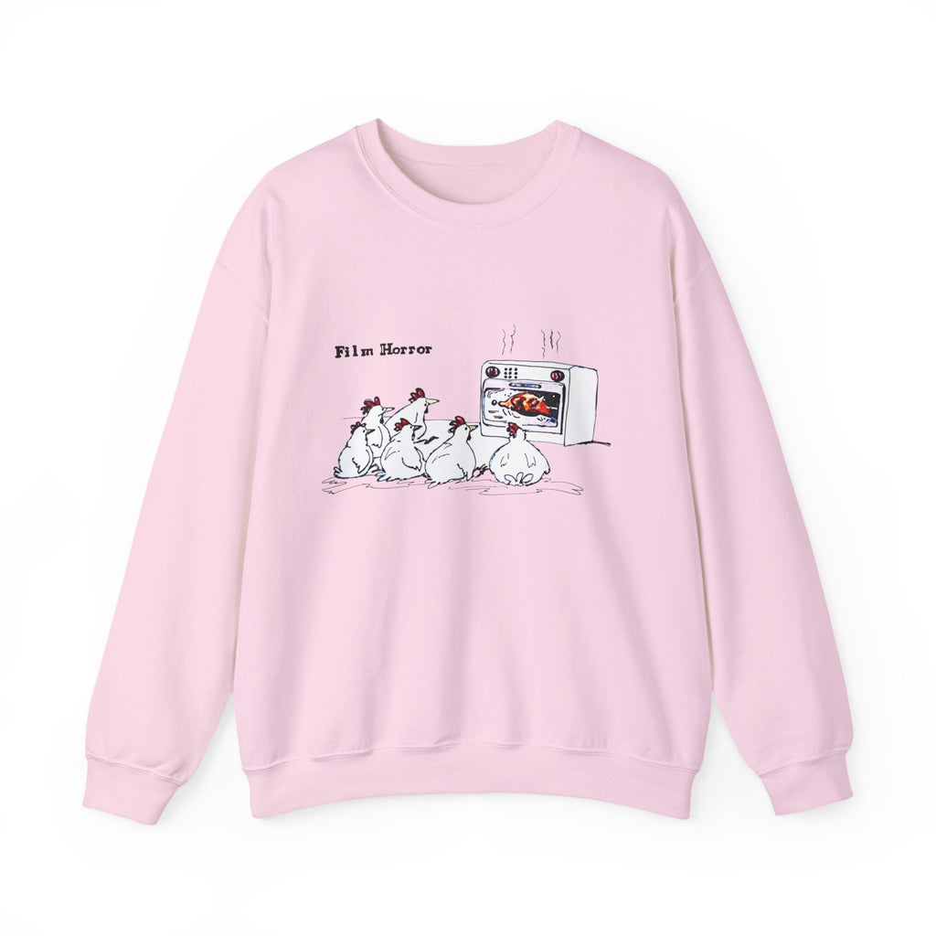 Crewneck Sweatshirt — 'Film Horror' Roast Chicken Oven Illustration