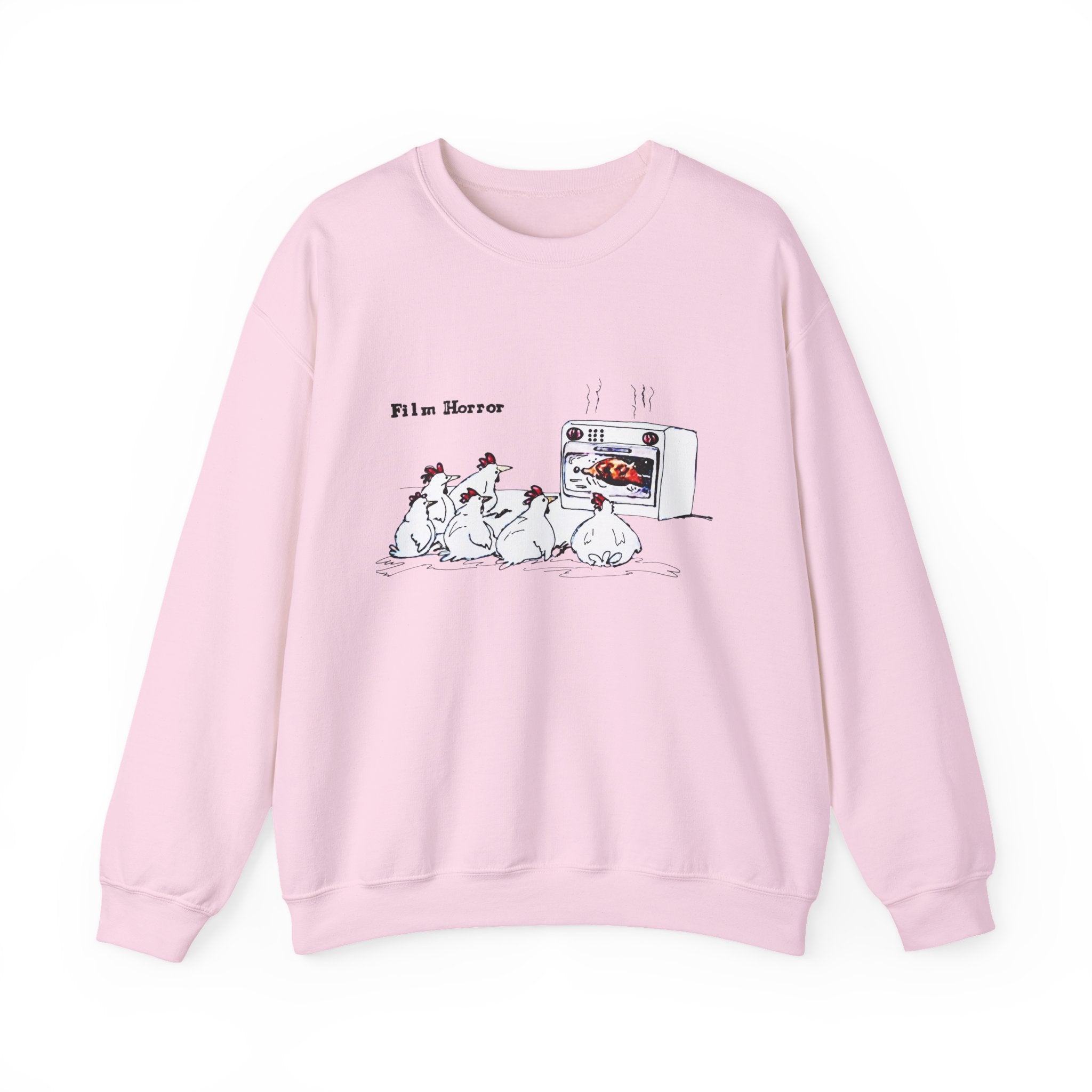 Crewneck Sweatshirt — 'Film Horror' Roast Chicken Oven Illustration