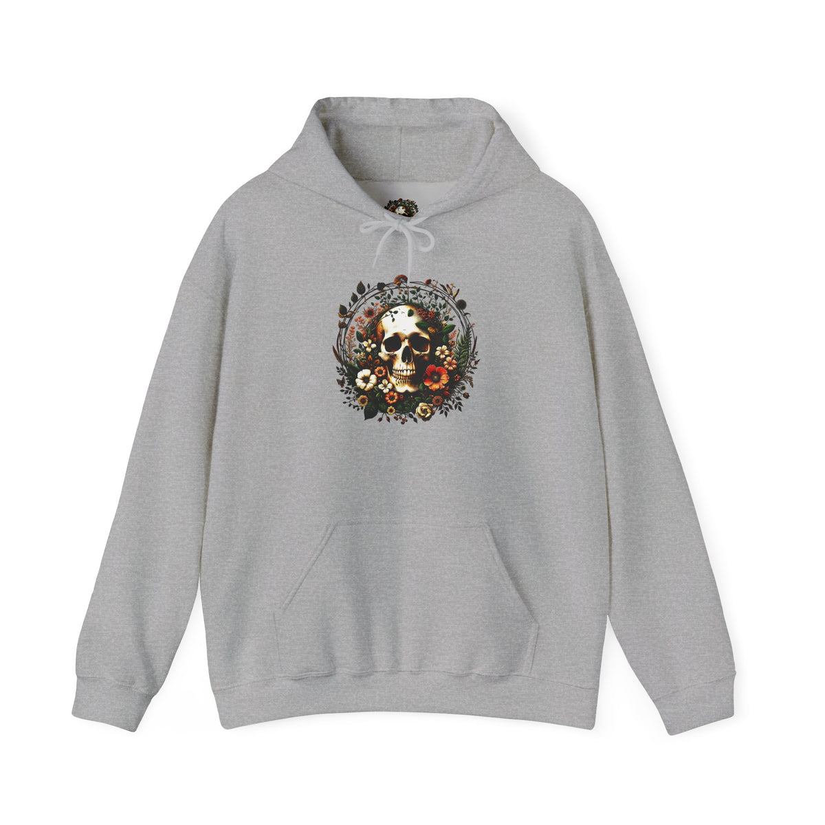 Skull & Flowers Hoodie — "C'est la Mort" Vintage Gothic Pullover