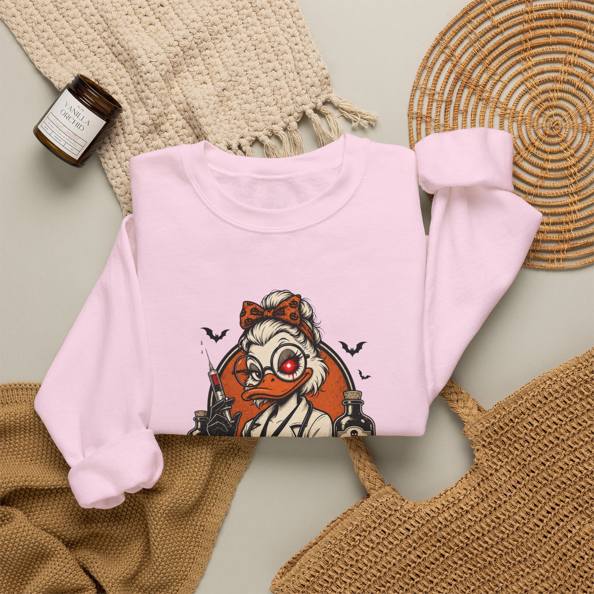 Ducktress Halloween Sweatshirt — "Trust Me I Am a Ducktress" Graphic Crewneck