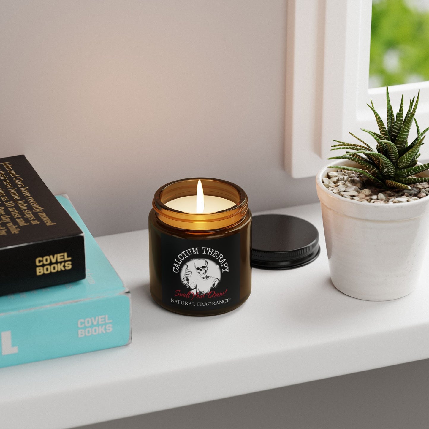 Calcium Therapy Scented Soy Candle — Amber Jar (Natural Fragrance)