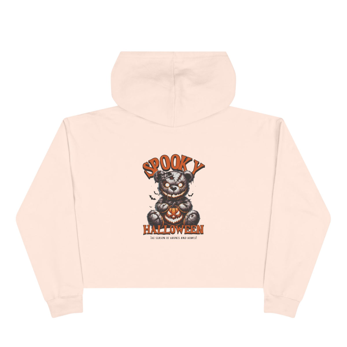 Spooky Halloween Cat Crop Hoodie