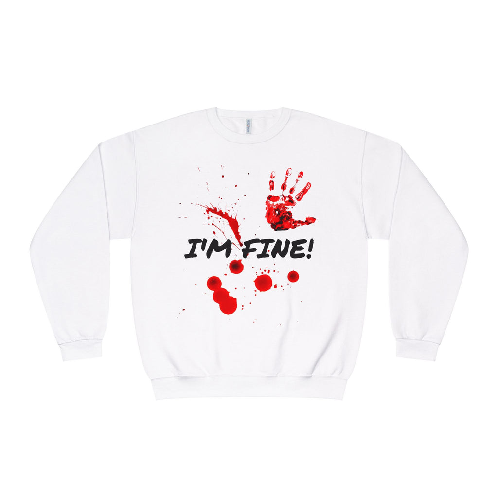 I'm Fine! Blood Handprint Crewneck Sweatshirt