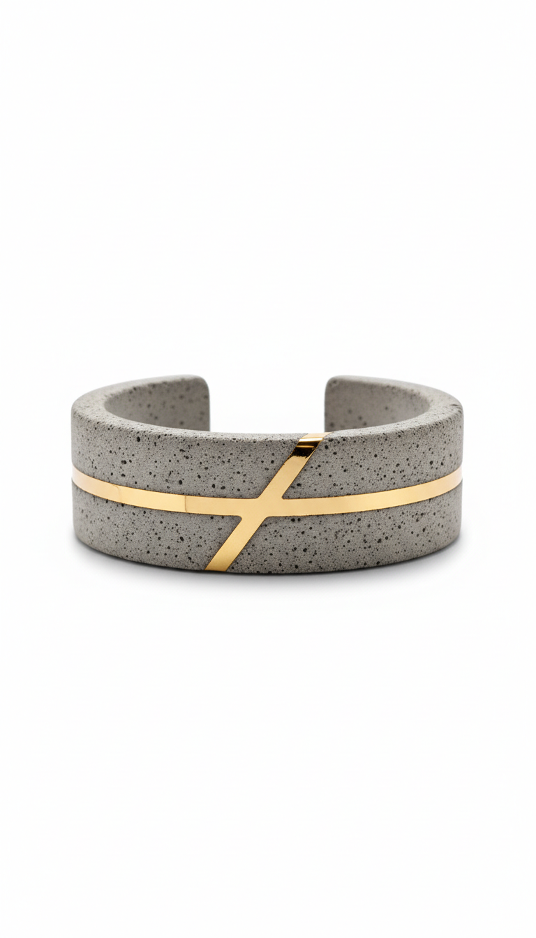 Concrete Line Cuff Bracelet