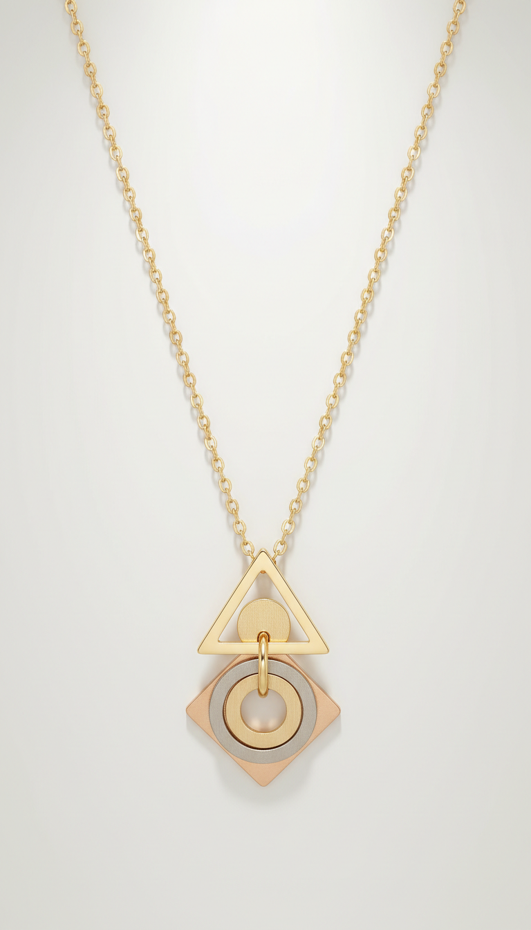 Gold Vermeil Geometric Pendant Necklace