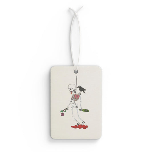 Car Air Freshener — Cute Skeleton Halloween Illustration Hanging Air Freshener