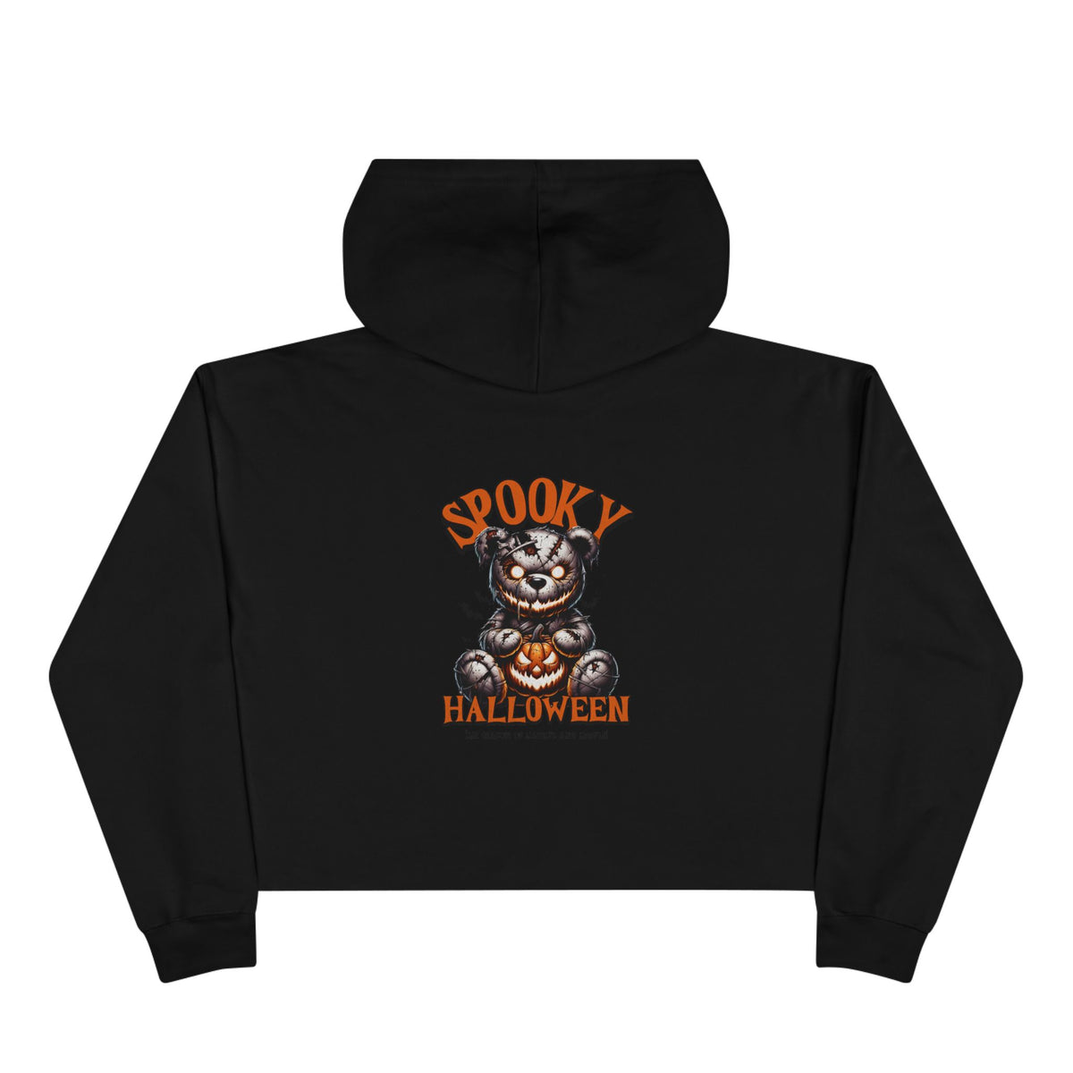 Spooky Halloween Cat Crop Hoodie