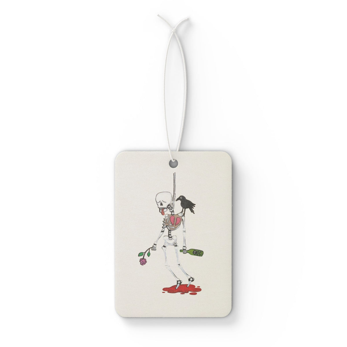 Car Air Freshener — Cute Skeleton Halloween Illustration Hanging Air Freshener