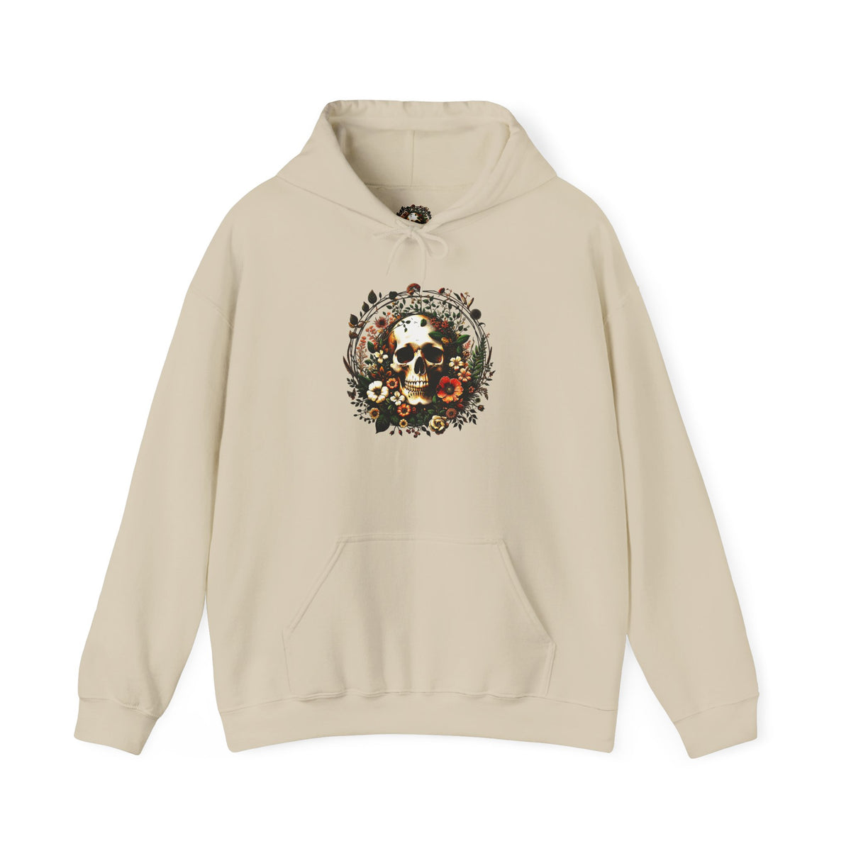 Skull & Flowers Hoodie — "C'est la Mort" Vintage Gothic Pullover