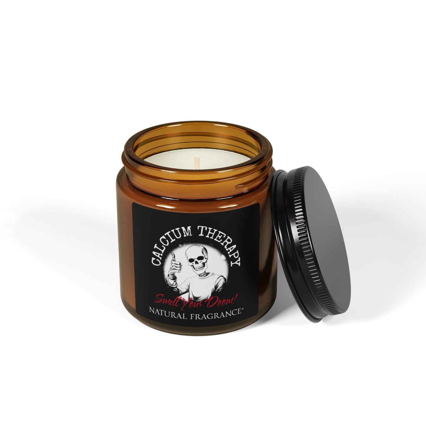 Calcium Therapy Scented Soy Candle — Amber Jar (Natural Fragrance)