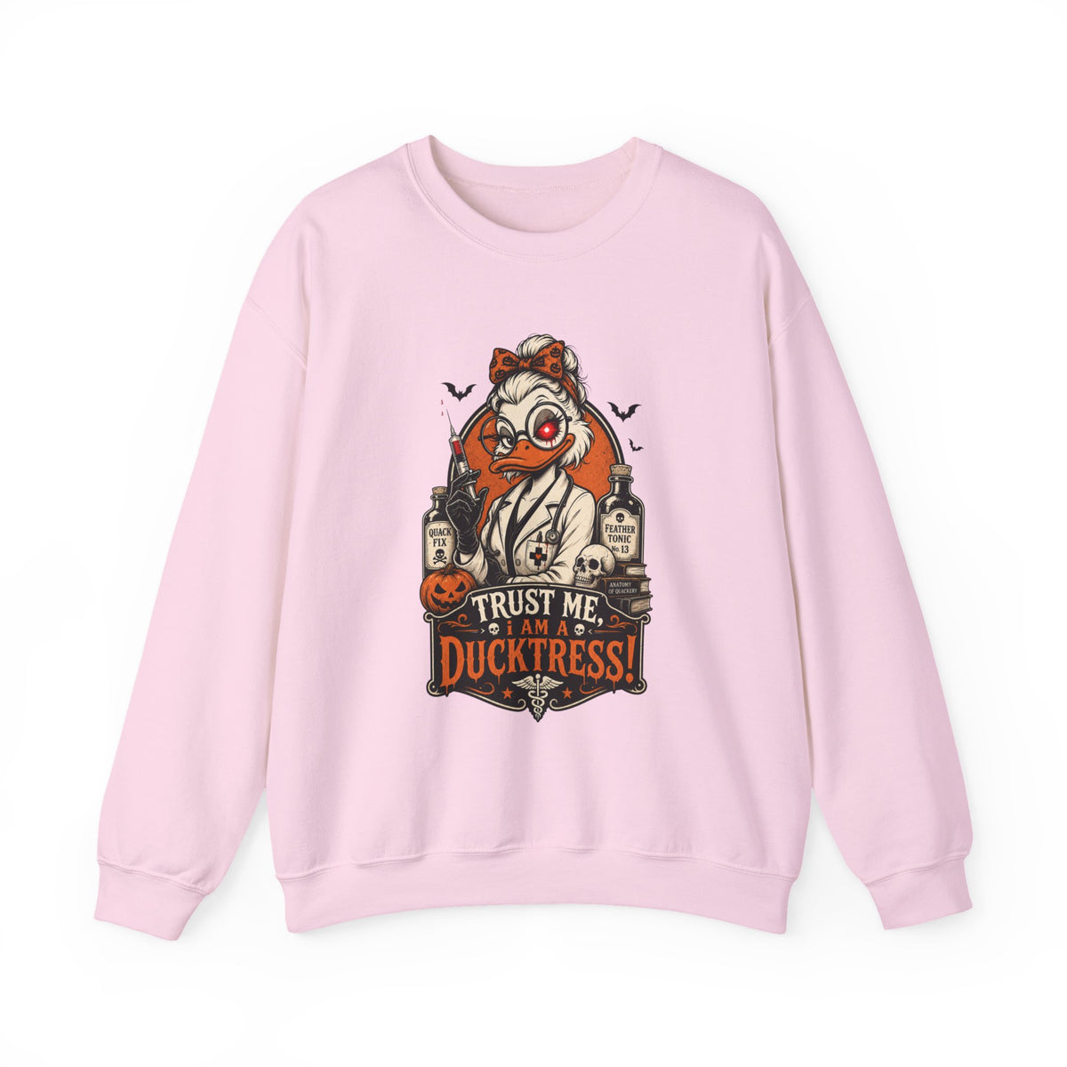 Ducktress Halloween Sweatshirt — "Trust Me I Am a Ducktress" Graphic Crewneck