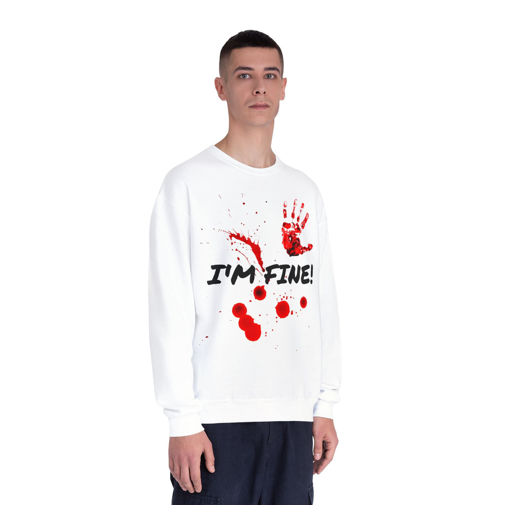 I'm Fine! Blood Handprint Crewneck Sweatshirt