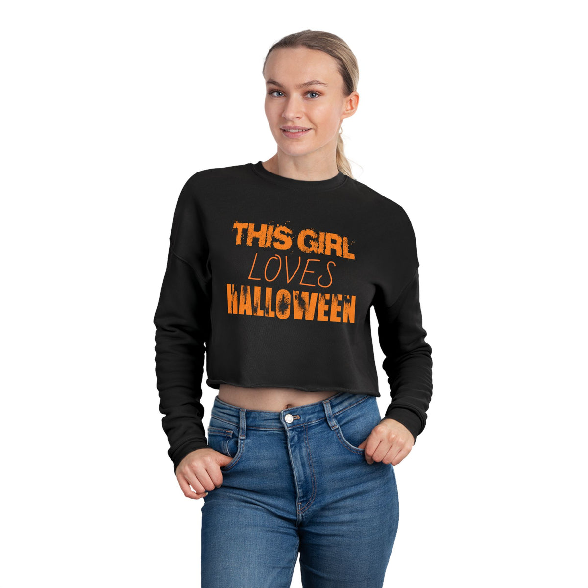 This Girl Loves Halloween Cropped Sweatshirt
