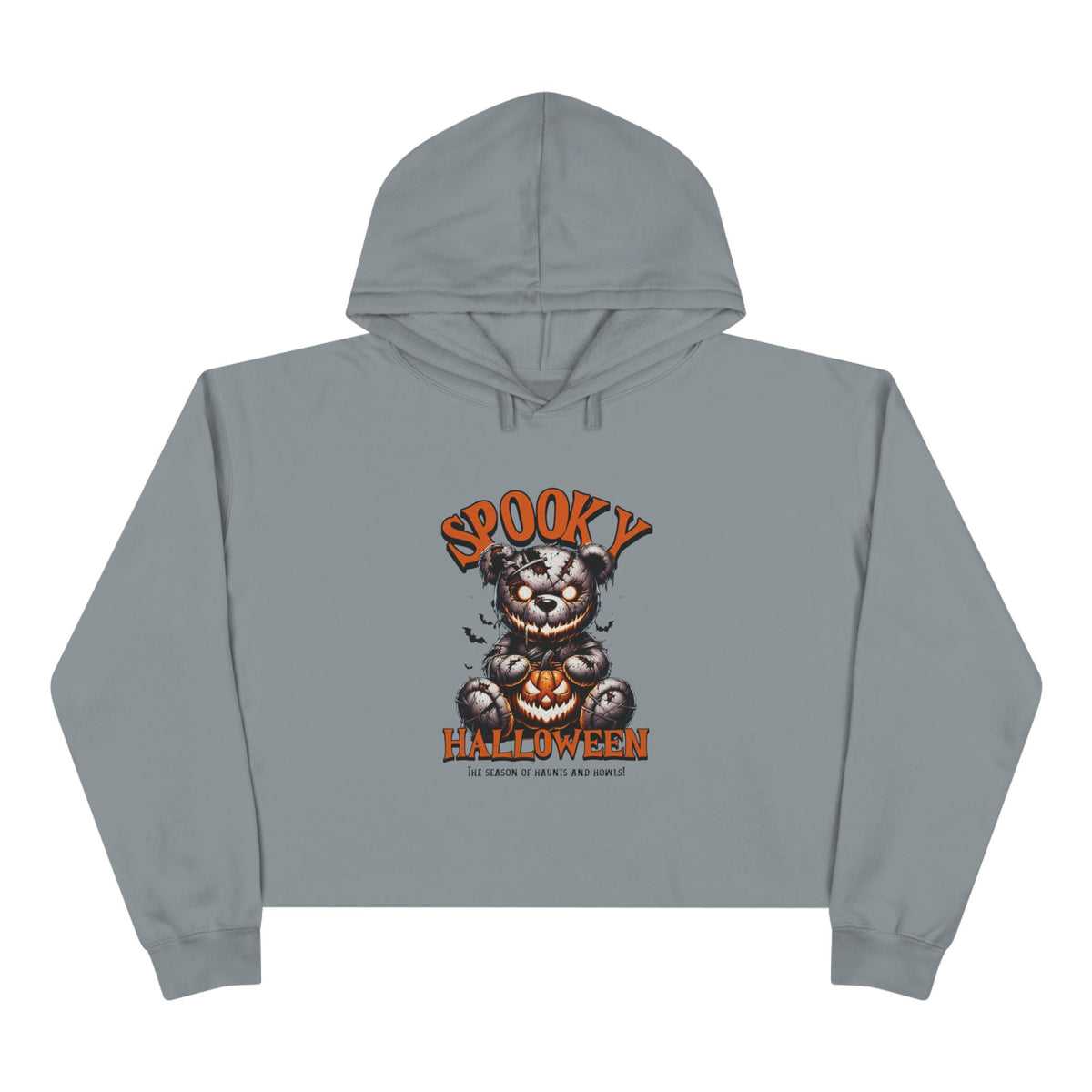 Spooky Halloween Cat Crop Hoodie