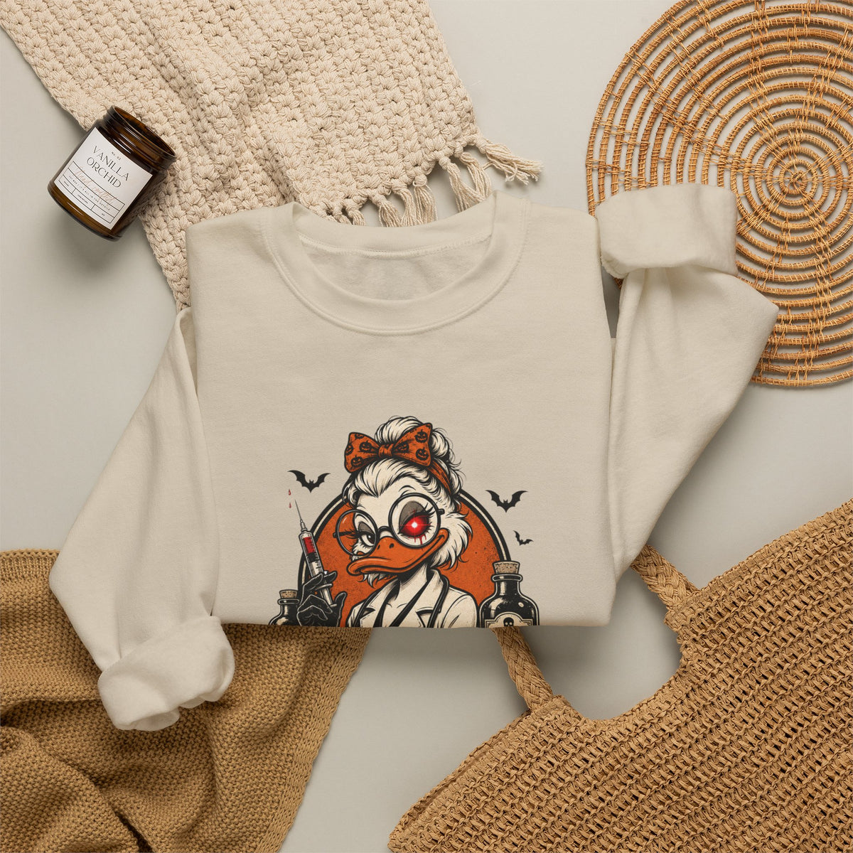 Ducktress Halloween Sweatshirt — "Trust Me I Am a Ducktress" Graphic Crewneck